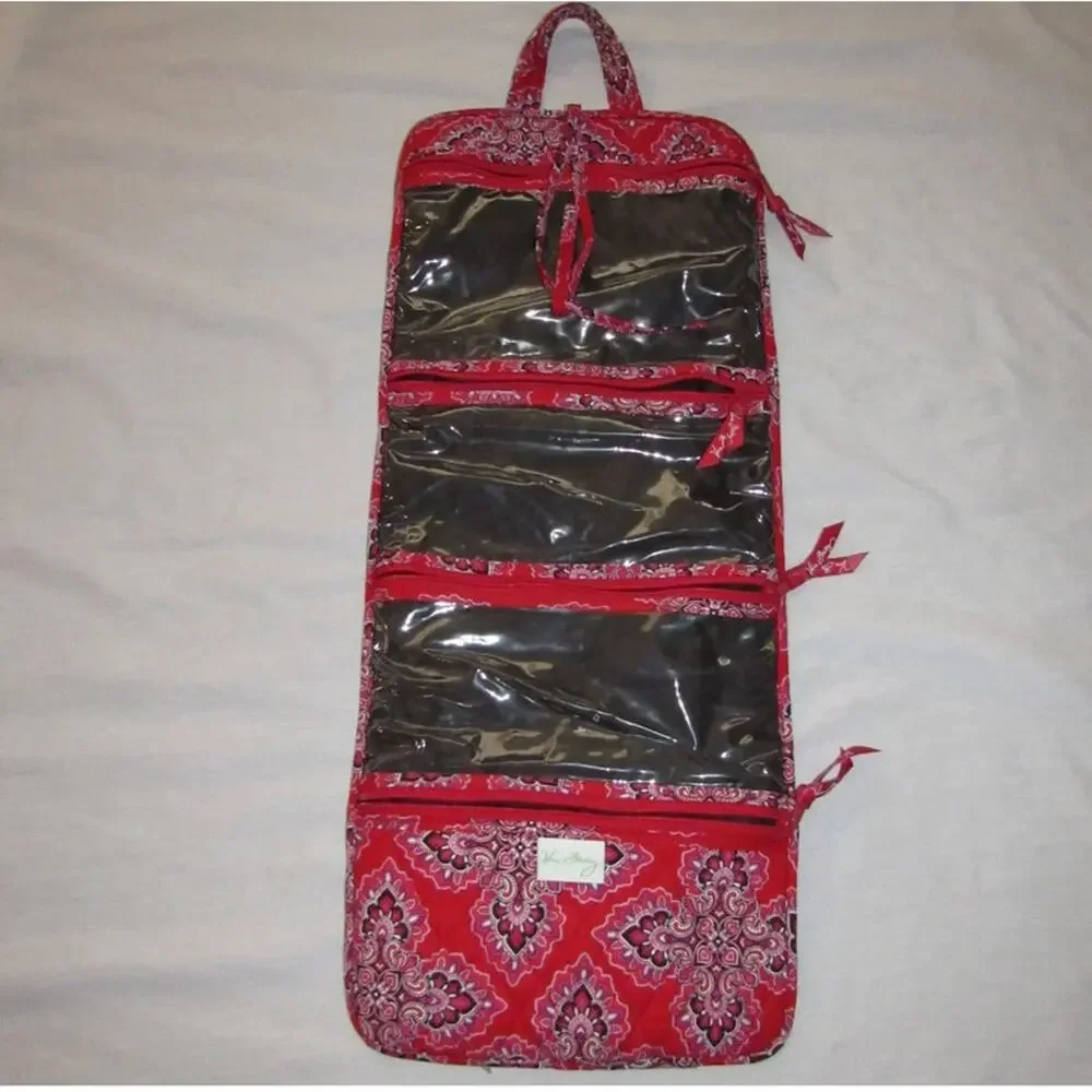 Vera Bradley Frankly Scarlet Travel Organizer Make-up Jewelry Toiletries Bag